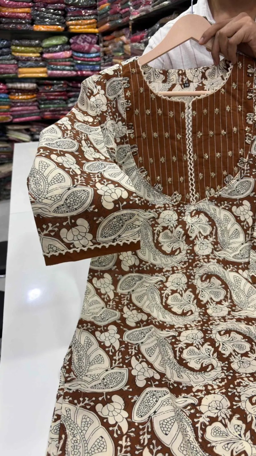 Earthy Brown Paisley Print 3-Piece Suit